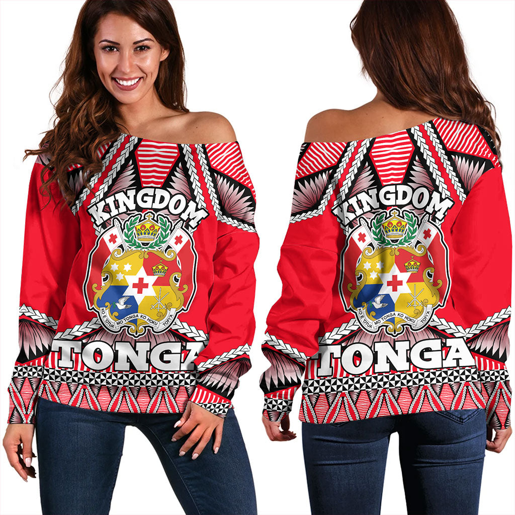 Tonga Off Shoulder Sweatshirt Kingdom Ngatu Sport Style