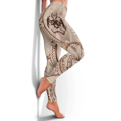 Tonga Legging - Hibiscus Flowers Vintage Style