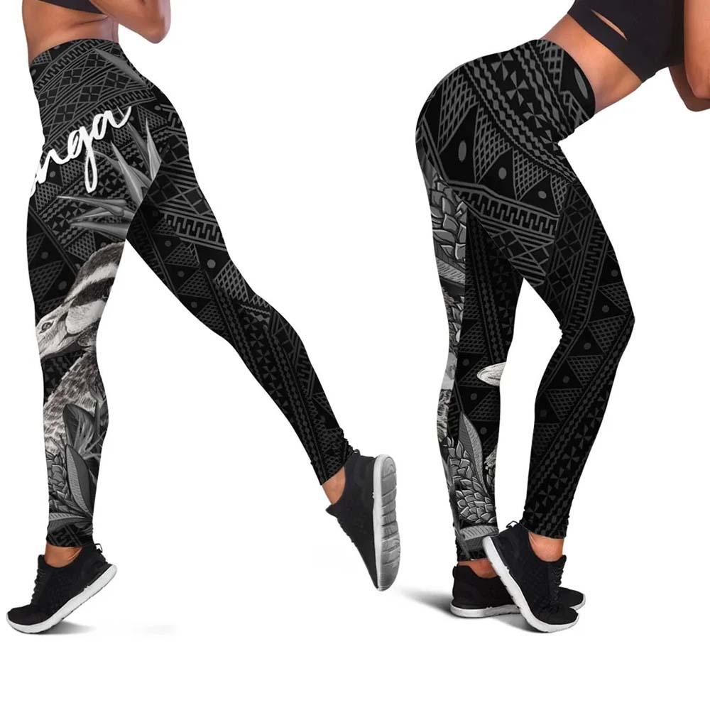 Tonga Legging - Pacific Black Duck With Tropical Flowers