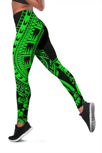 Tonga Legging Polynesian Pattern Green