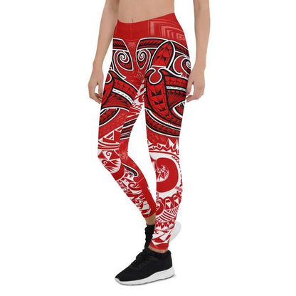 Tonga Legging  - Red Shark Polynesian Tattoo