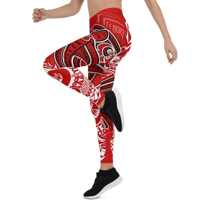 Tonga Legging  - Red Shark Polynesian Tattoo