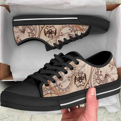 Tonga Low Top Shoes - Hibiscus Flowers Vintage Style