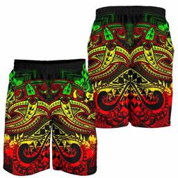 Tonga Men Shorts - Reggae Shark Polynesian Tattoo