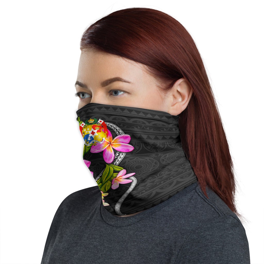 Tonga Neck Gaiter - Plumeria Tattoo Pink Gold