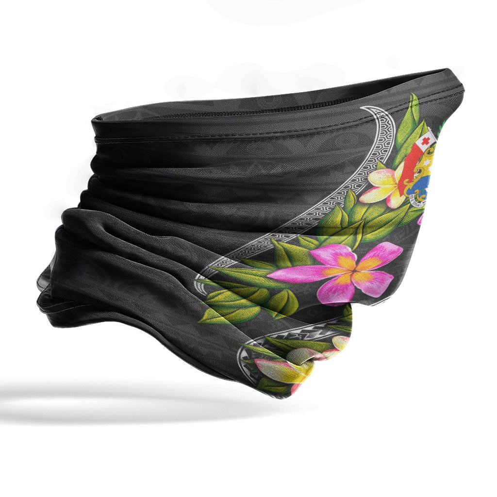 Tonga Neck Gaiter - Plumeria Tattoo Pink Gold