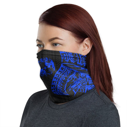 Tonga Neck Gaiter - Polynesian Pattern Blue