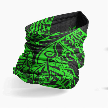 Tonga Neck Gaiter - Polynesian Pattern Green