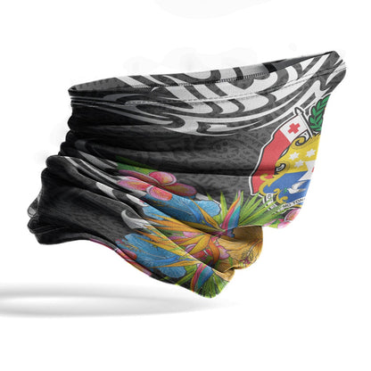 Tonga Neck Gaiter - Tribal Floral Pattern