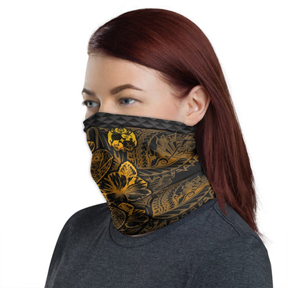 Tonga Neck Gaiter - Turtle Hibiscus Gold