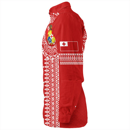 Tonga Long Sleeve Shirt Ngatu Tribal Pattern