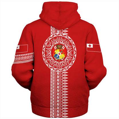 Tonga Sherpa Hoodie Ngatu Tribal Pattern