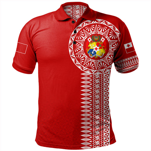 Tonga Polo Shirt Ngatu Tribal Pattern