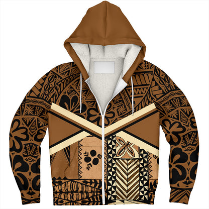 Tonga Sherpa Hoodie Ngatu Pattern Siapo