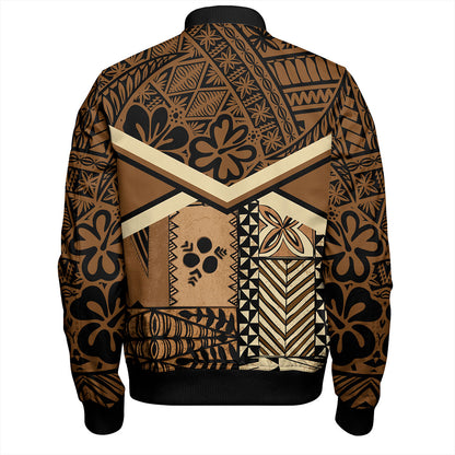 Tonga Bomber Jacket Ngatu Pattern Siapo