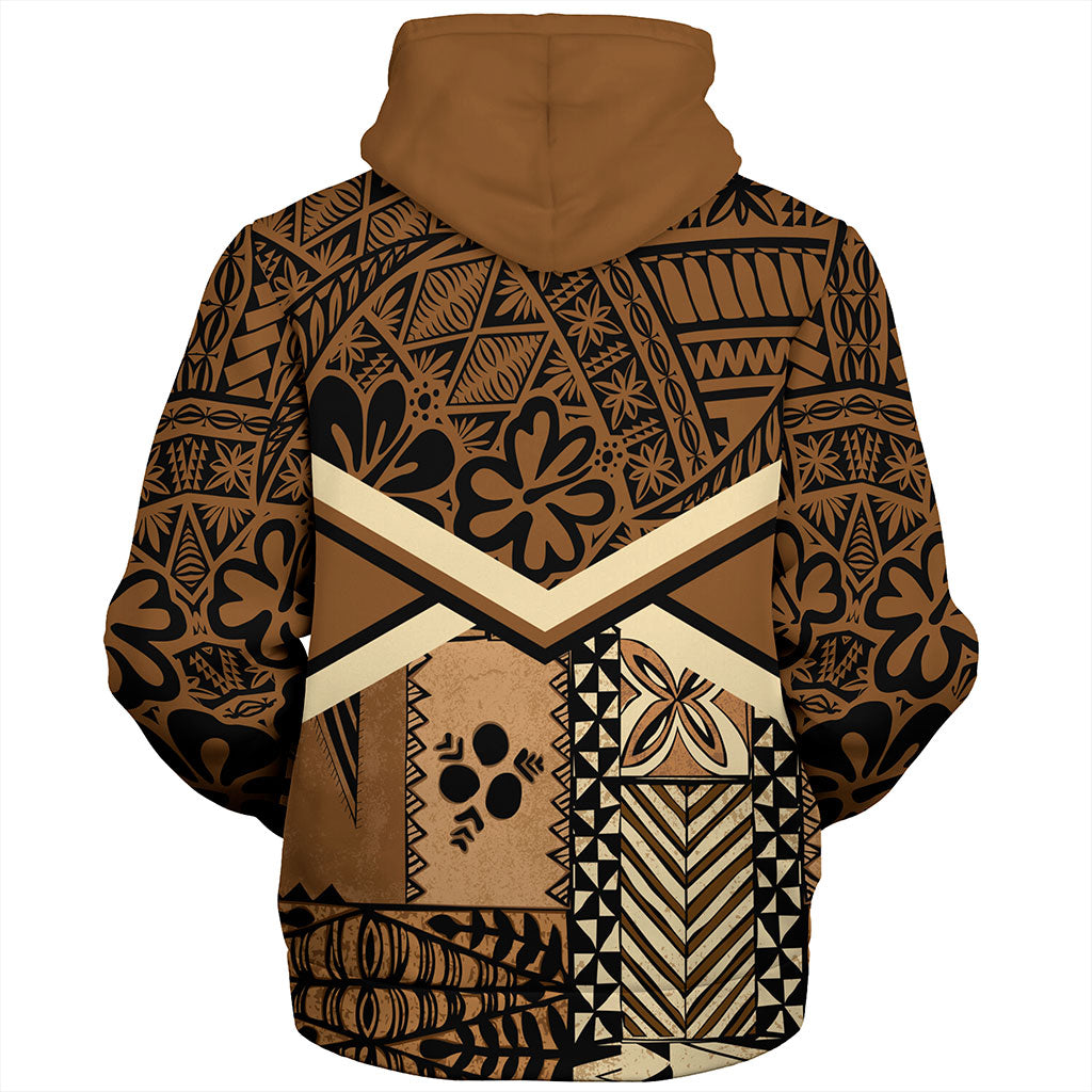 Tonga Sherpa Hoodie Ngatu Pattern Siapo