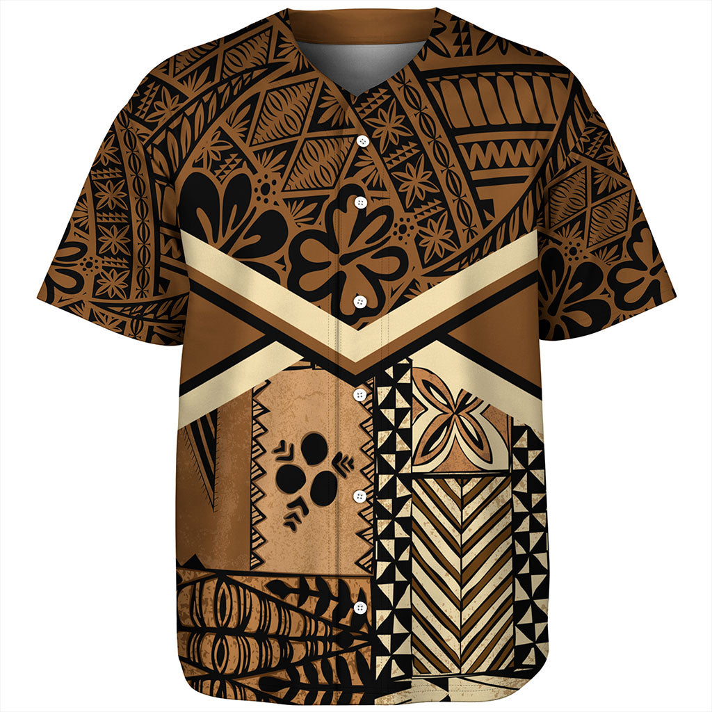 Tonga Baseball Shirt Ngatu Pattern Siapo
