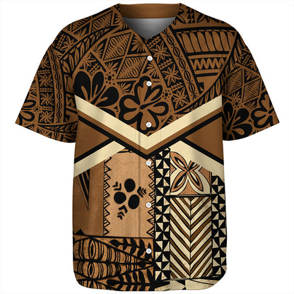 Tonga Baseball Shirt Ngatu Pattern Siapo