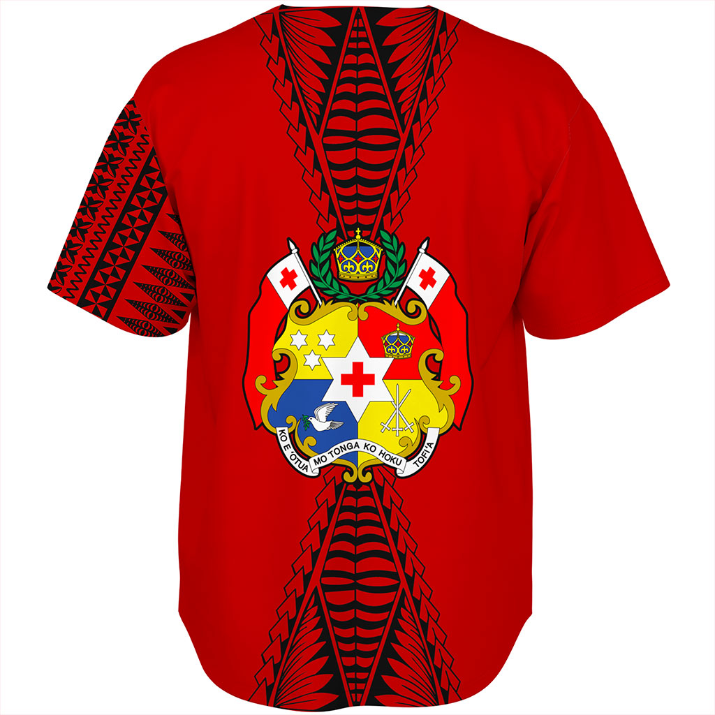 Tonga Baseball Shirt Tattoo Ngatu Pattern Style