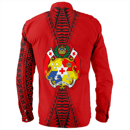 Tonga Long Sleeve Shirt Tattoo Ngatu Pattern Style