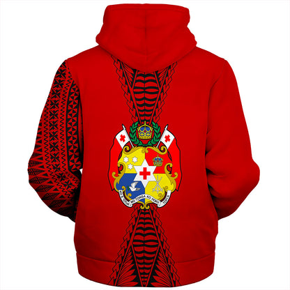 Tonga Sherpa Hoodie Tattoo Ngatu Pattern Style