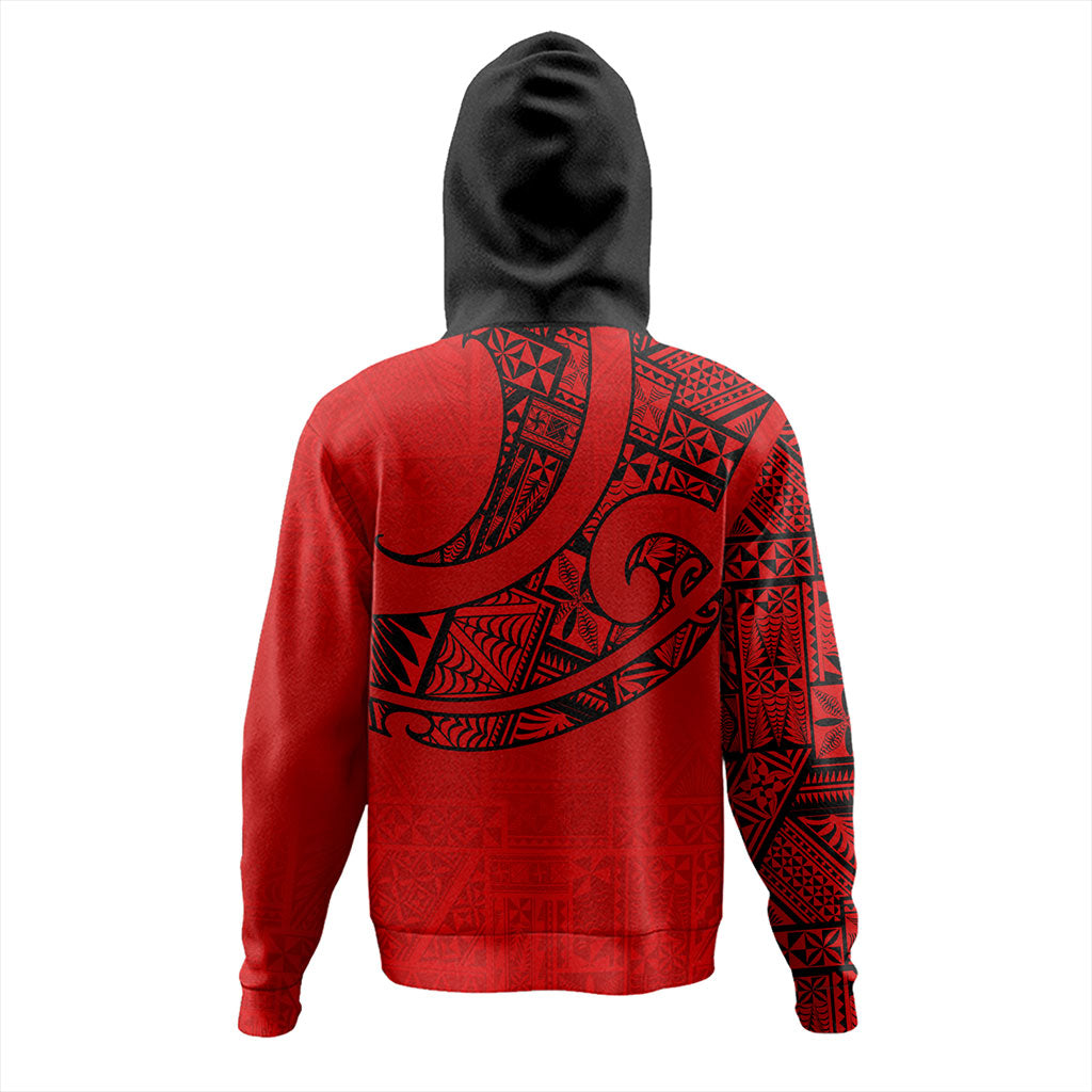 Tonga Hoodie Custom Ngatu Tribal Tattoo Style