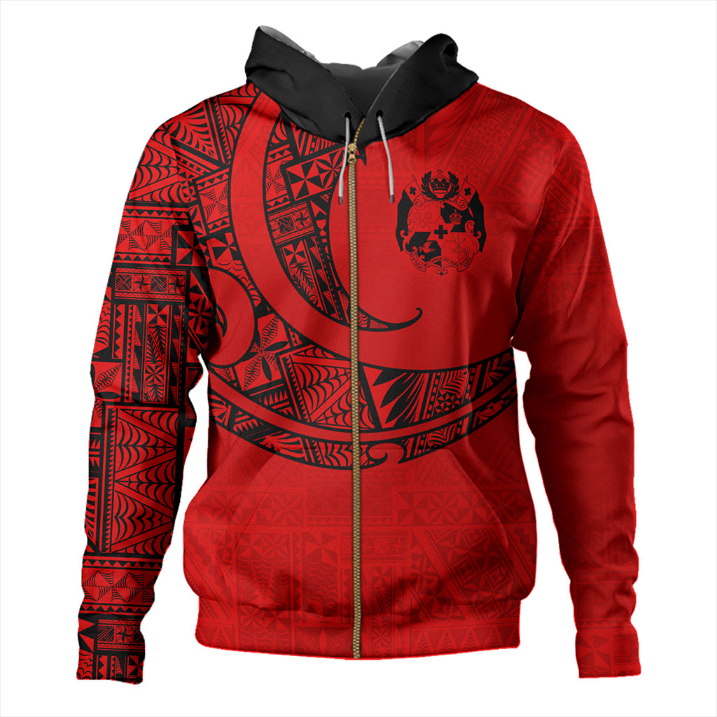Tonga Hoodie Custom Ngatu Tribal Tattoo Style