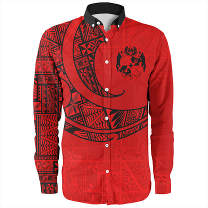 Tonga Long Sleeve Shirt Custom Ngatu Tribal Tattoo Style