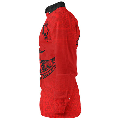 Tonga Long Sleeve Shirt Custom Ngatu Tribal Tattoo Style