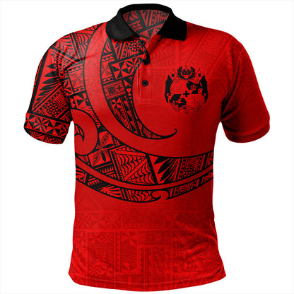 Tonga Polo Shirt Custom Ngatu Tribal Tattoo Style