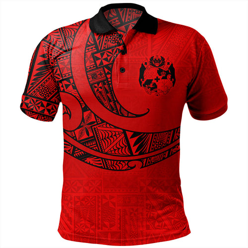 Tonga Polo Shirt Custom Ngatu Tribal Tattoo Style