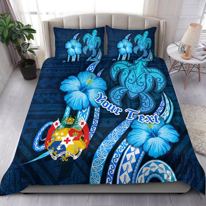 Tonga Personalised Bedding Set - Turtle And Tribal Tattoo Of Polynesian