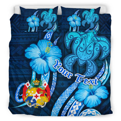 Tonga Personalised Bedding Set - Turtle And Tribal Tattoo Of Polynesian