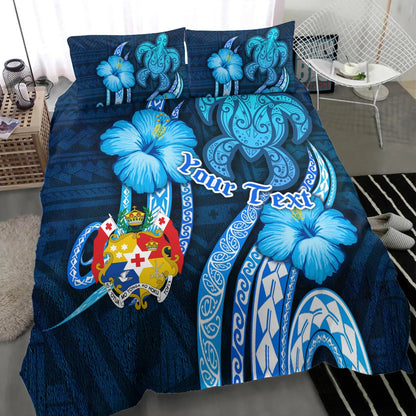 Tonga Personalised Bedding Set - Turtle And Tribal Tattoo Of Polynesian