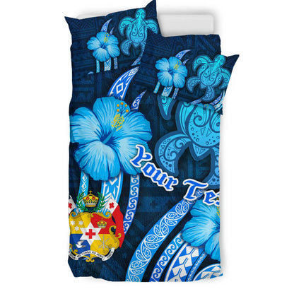Tonga Personalised Bedding Set - Turtle And Tribal Tattoo Of Polynesian