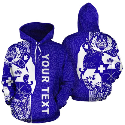 Tonga Personalised Custom Polynesian Hoodie - Blue Line