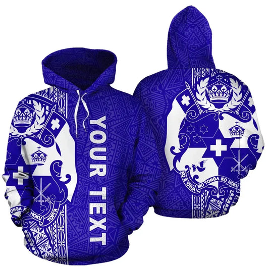 Tonga Personalised Custom Polynesian Hoodie - Blue Line