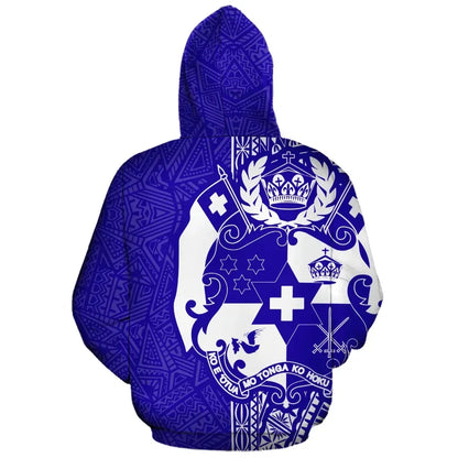 Tonga Personalised Custom Polynesian Hoodie - Blue Line