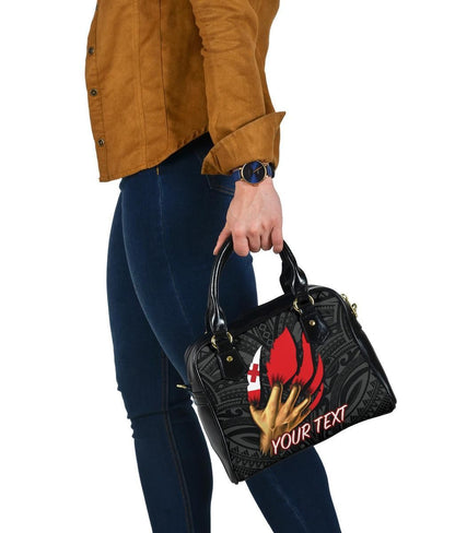 Tonga Personalised Shoulder Handbag - Tonga In Me (Black)