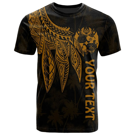 Tonga Personalised T-Shirt - Polynesian Wings (Golden)