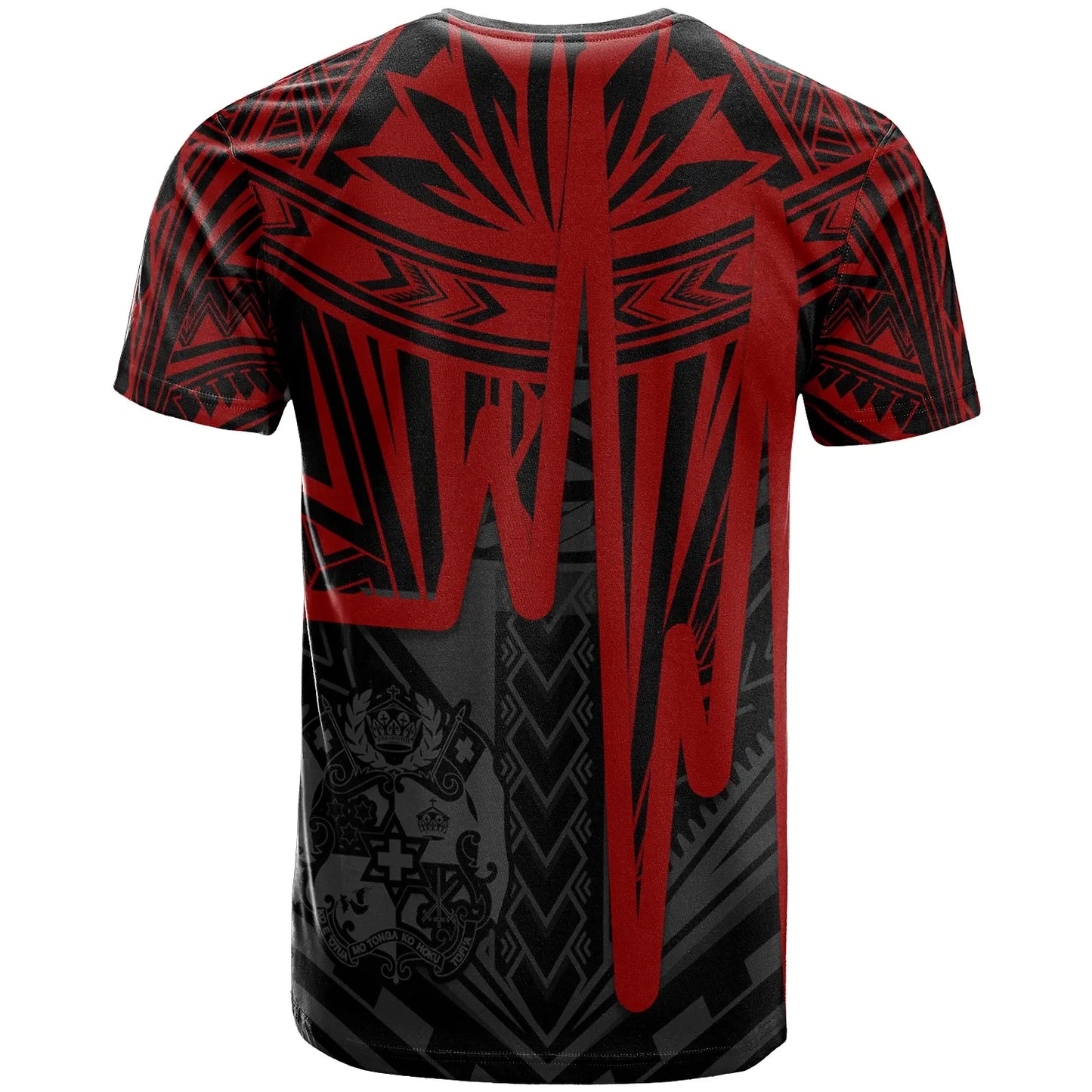 Tonga Personalised T - Shirt - Tonga Seal In Heartbeat Patterns Style (Red)