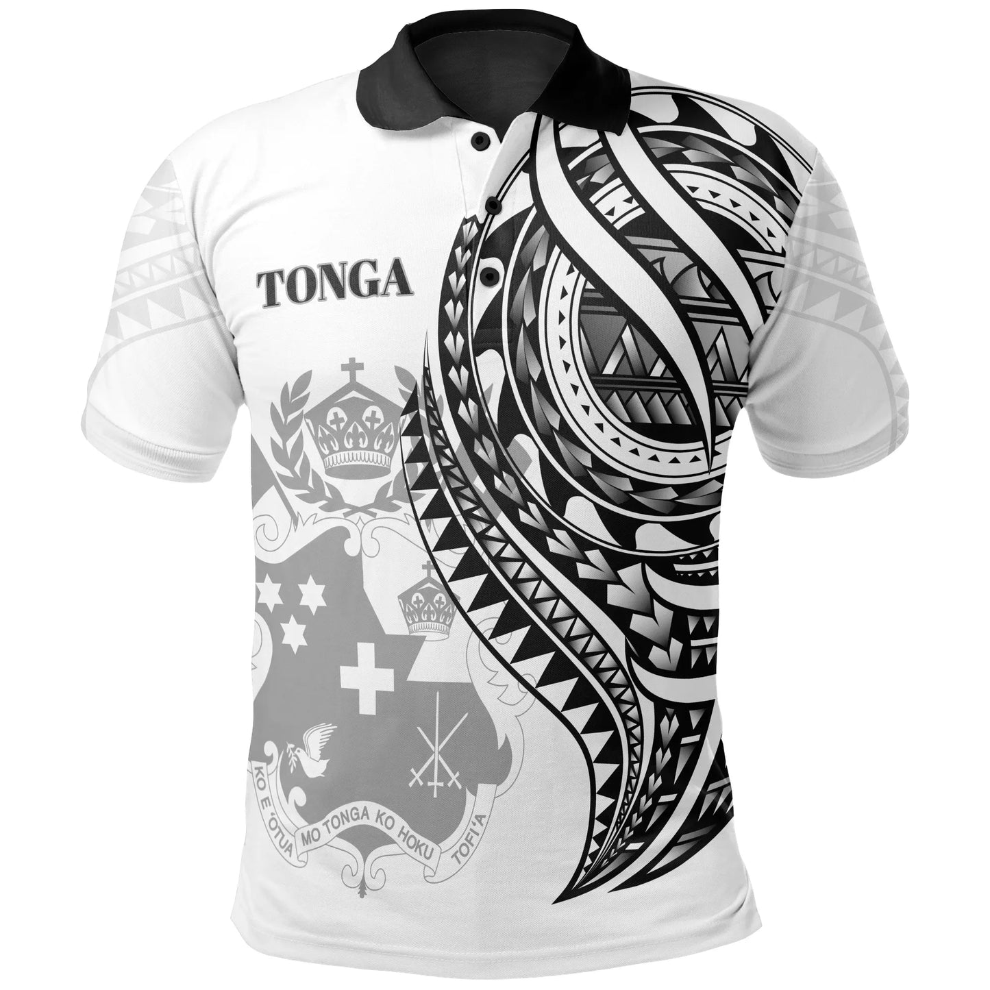 Tonga Polo Shirt - Black Color Polynesian Patterns Best Tonga Ever