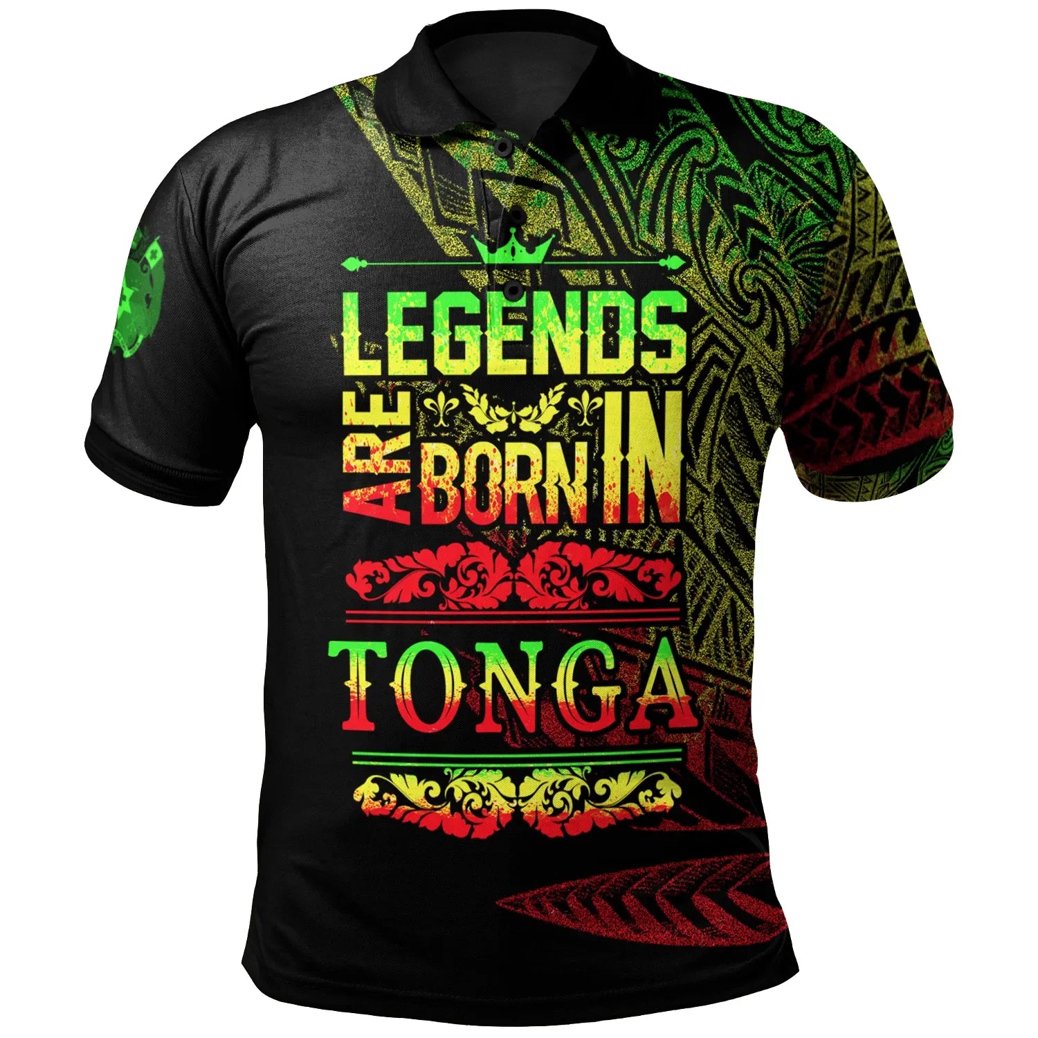 Tonga Polo Shirt - Legends Are Born In Reggae Color