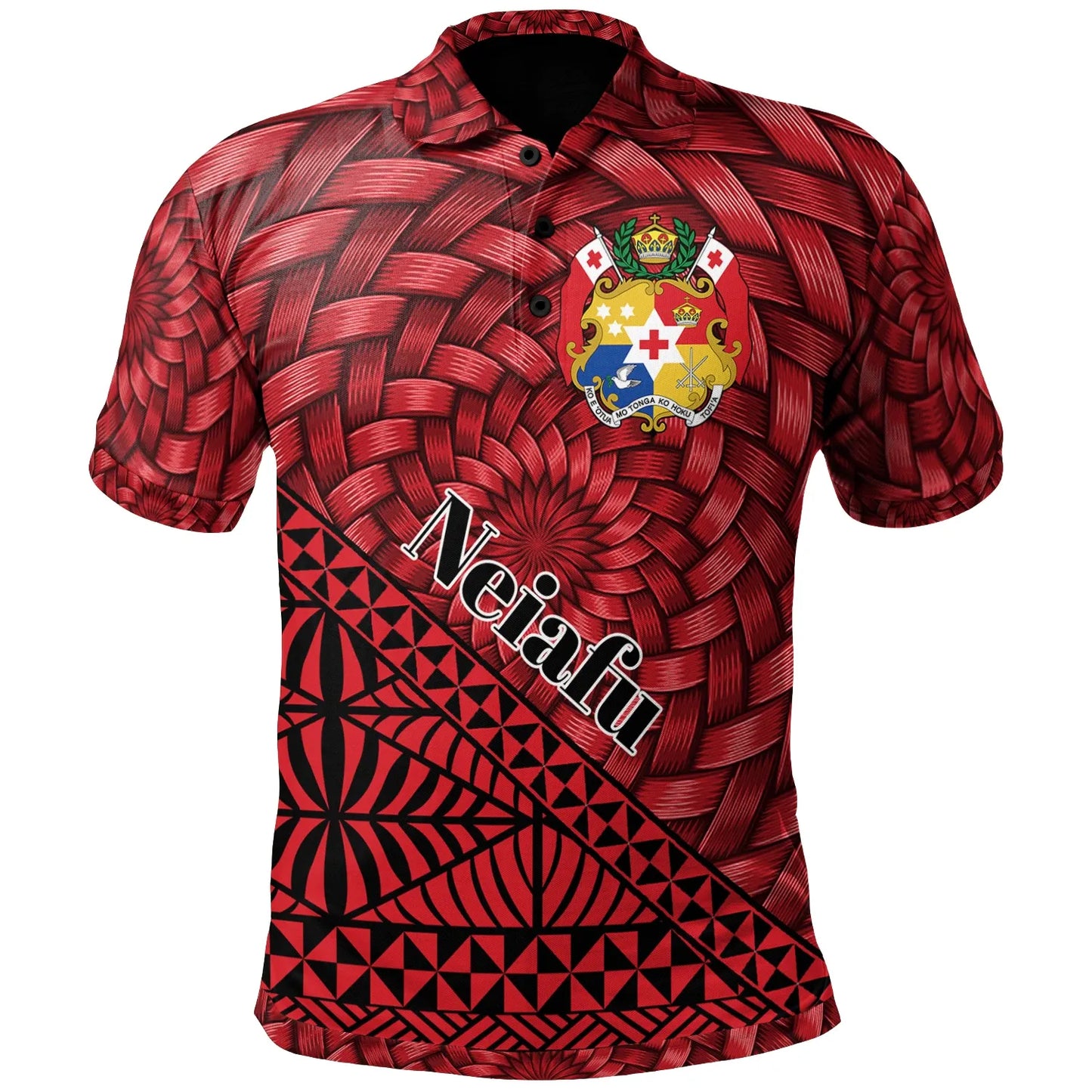 Tonga Polo Shirt - Neiafu Tapa Patterns With Bamboo
