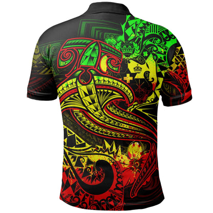 Tonga Polo Shirt- Reggae Shark Polynesian Tattoo