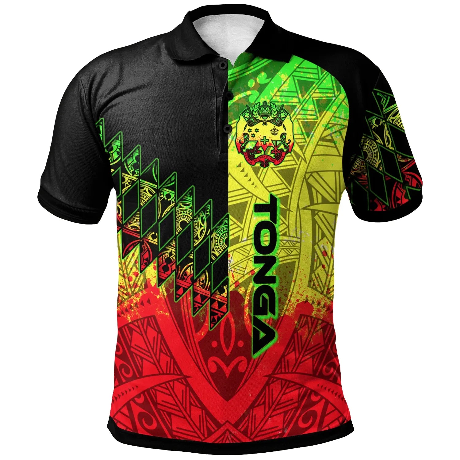 Tonga Polo Shirt - Reggage Color Symmetry Style
