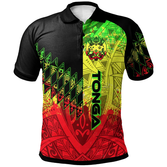 Tonga Polo Shirt - Reggage Color Symmetry Style