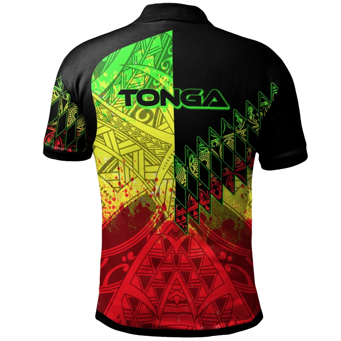 Tonga Polo Shirt - Reggage Color Symmetry Style