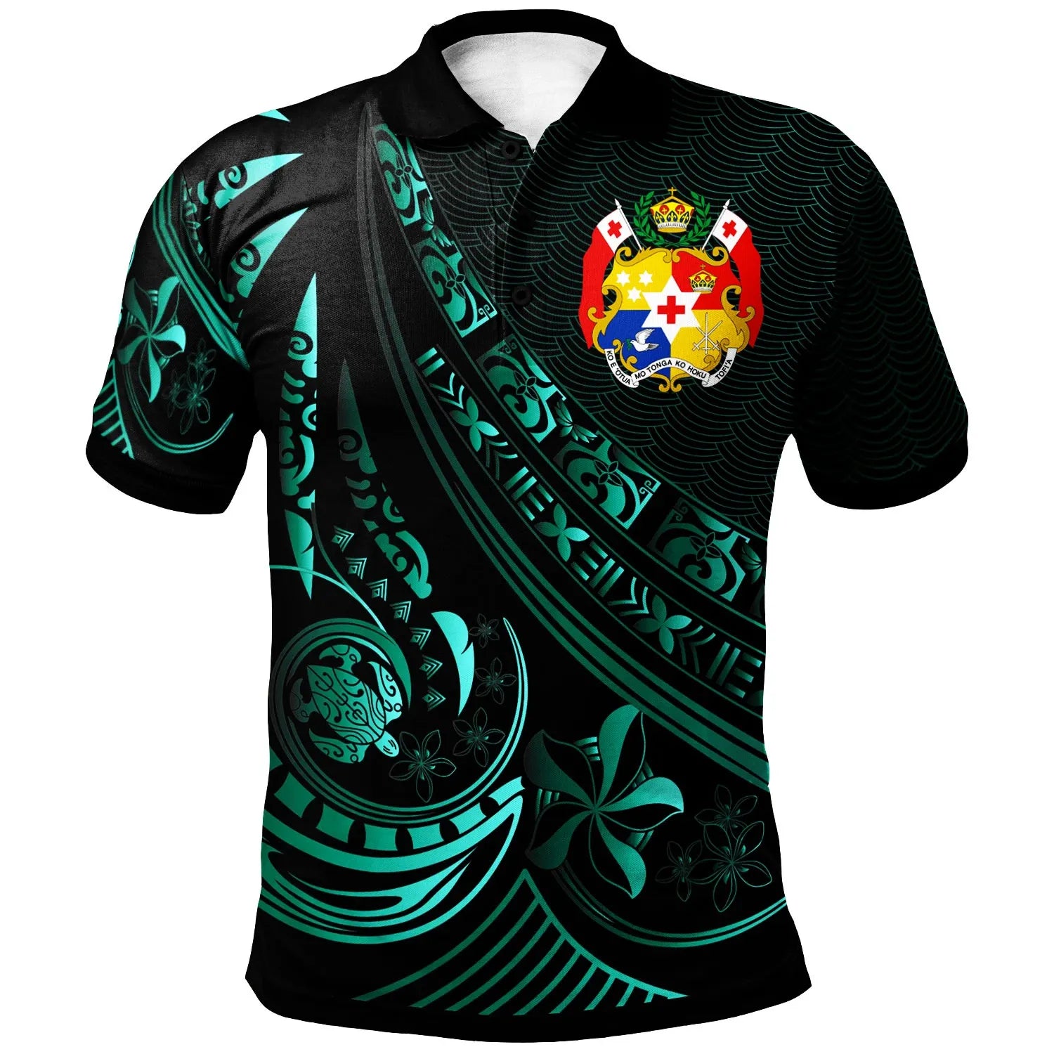 Tonga Polo Shirt - The Flow Of The Ocean Green