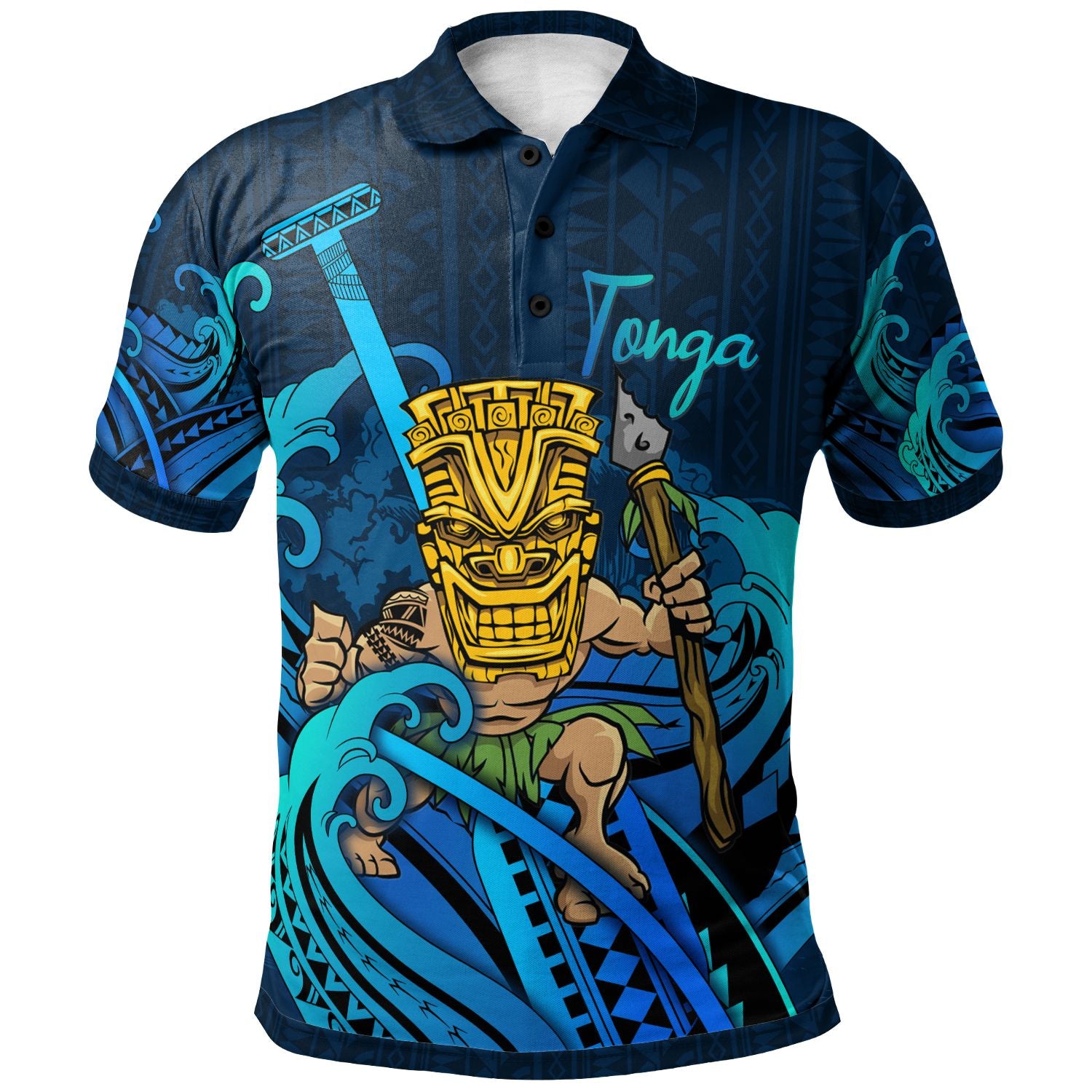 Tonga Polo Shirt - Tiki And Waves
